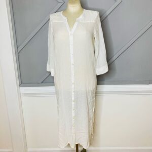 Garnet Hill Button Down Cotton Swimsuit Cover Up‎ Women’s Size 6